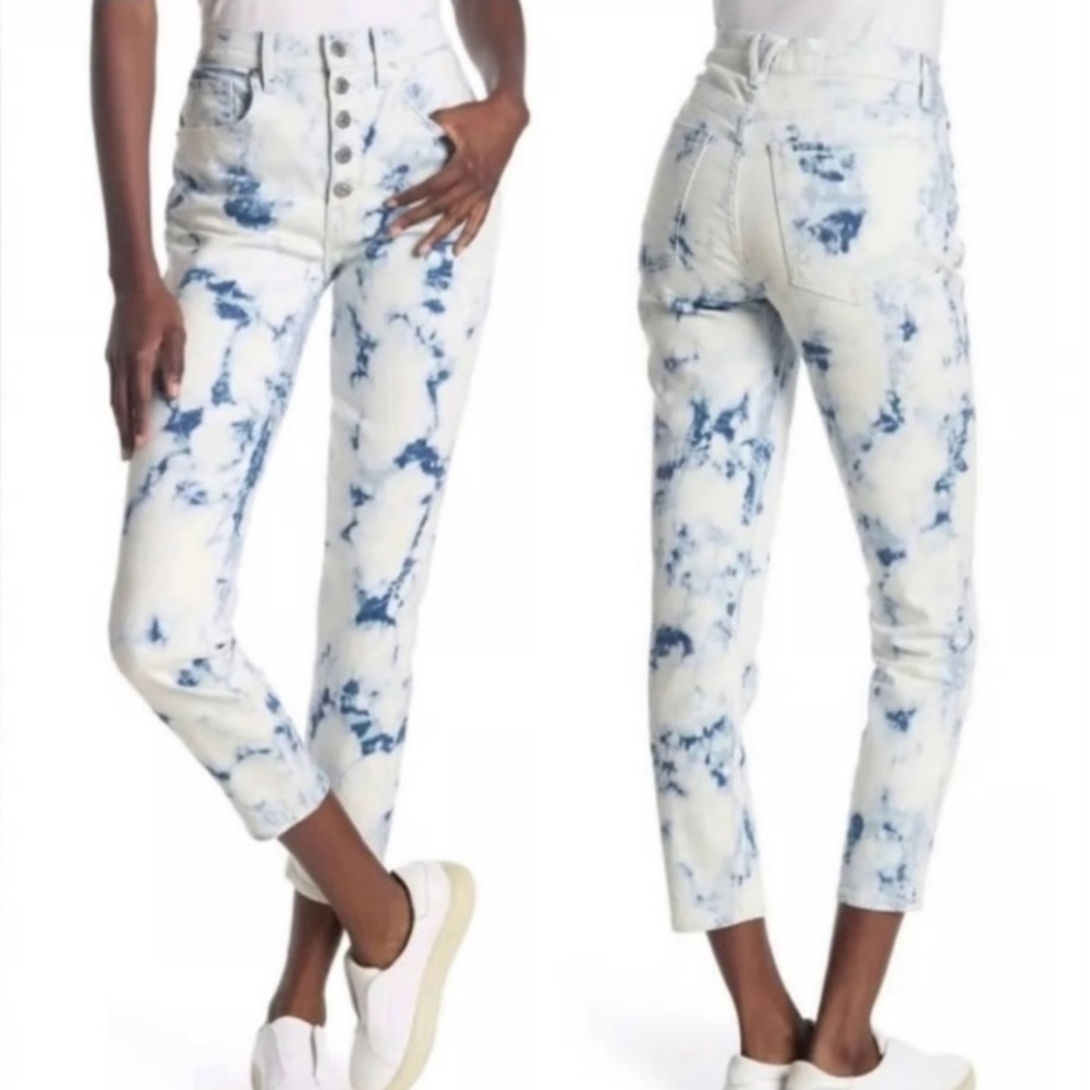Veronica Beard tie dye high rise jeans.